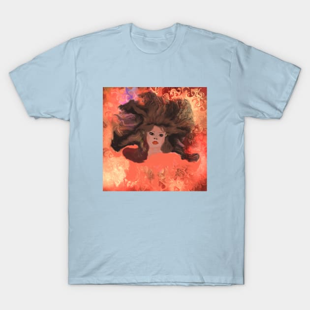 Portrait of a dreamer woman - Melancholy T-Shirt by Farzad-Design